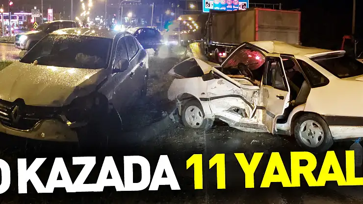 Samsun'da iki otomobilin çarpıştığı kazada 11 kişi yaralandı