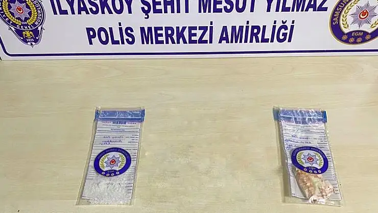 Polis merkezi ekipleri şüpheli şahıstan uyuşturucu ele geçirdi