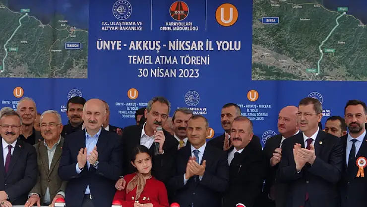 Bakan Karaismailoğlu ve Bakan Özer, Ordu'da yol temel atma programında konuştu
