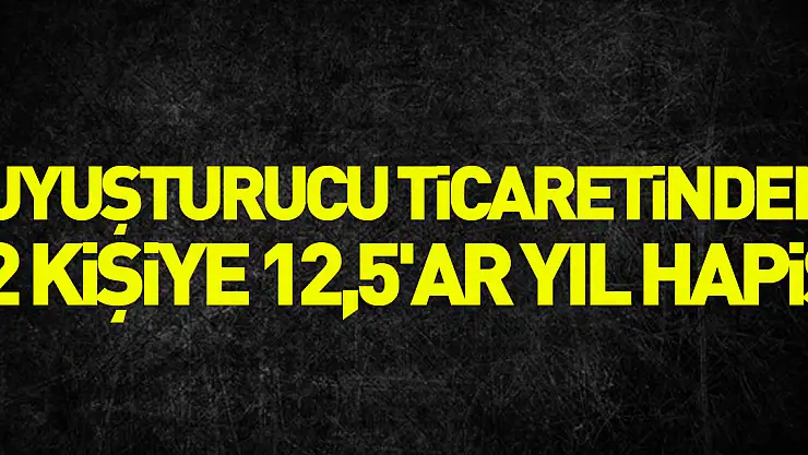 Uyuşturucu ticaretinden 2 kişiye 12,5'ar yıl hapis