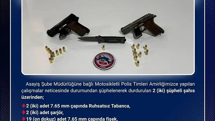 Bingöl'de 2 ruhsatsız tabanca ele geçirildi