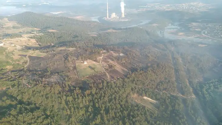 Bursa'daki orman yangının boyutu günün ilk ışıklarıyla kaydedildi