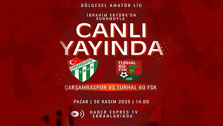 Çarşambaspor maçı İbrahim Ertürk'ün sunumuyla canlı yayında Haber Expres TV'de