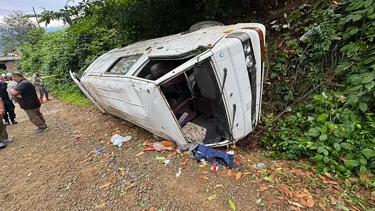 Çay toplamaya giden panelvan devrildi