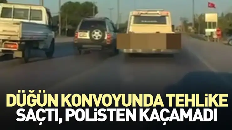Düğün Konvoyunda Tehlike Saçtı, Polisten Kaçamadı