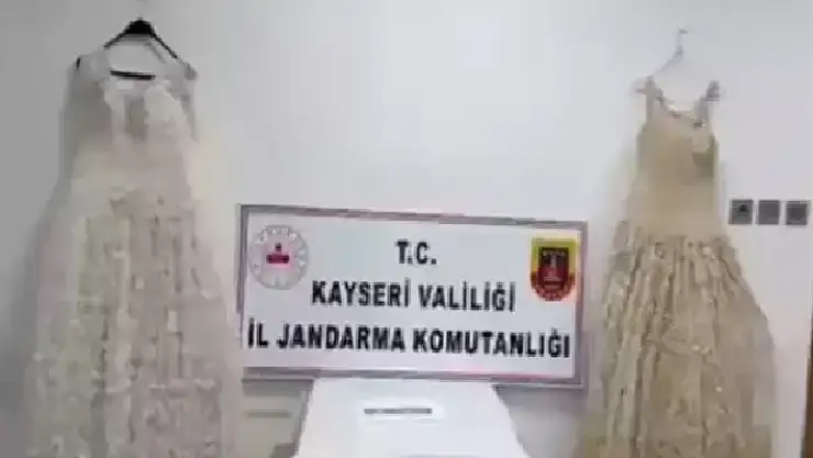 Gelinlik süsü gibi gizlenmiş uyuşturucu ele geçirildi