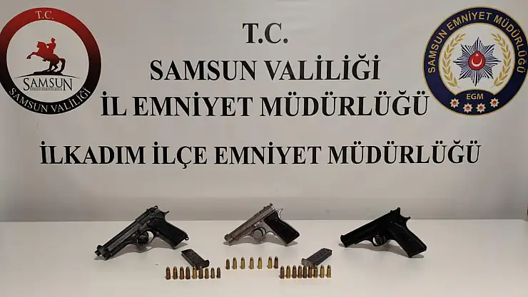 İlkadım'da ruhsatsız silah operasyonu! 3 gözaltı