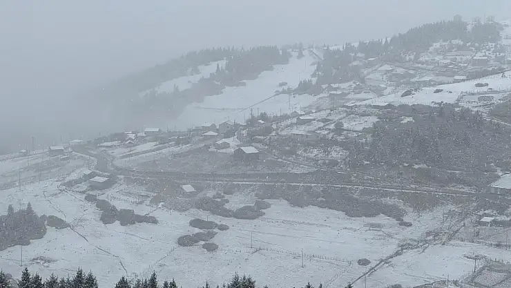 Karadeniz'de bazı yerler beyaza büründü