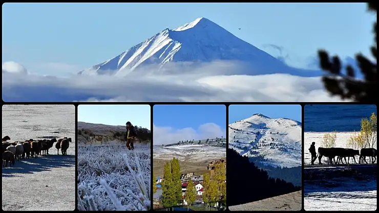 Kars'ta kar, soğuk hava ve kırağı etkili oldu