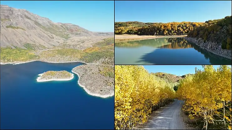 Nemrut Krater Gölü sonbahara kapıldı