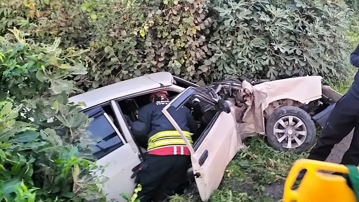 Samsun'da ağaçlık alana araç düştü : 2 yaralı