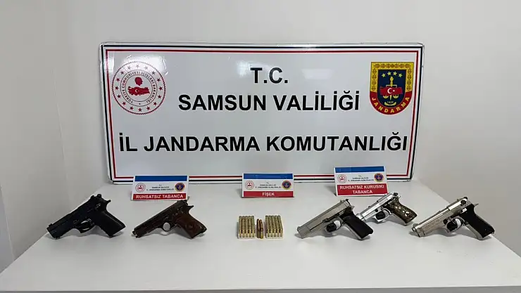 Samsun'da jandarmadan ruhsatsız silah operasyonu