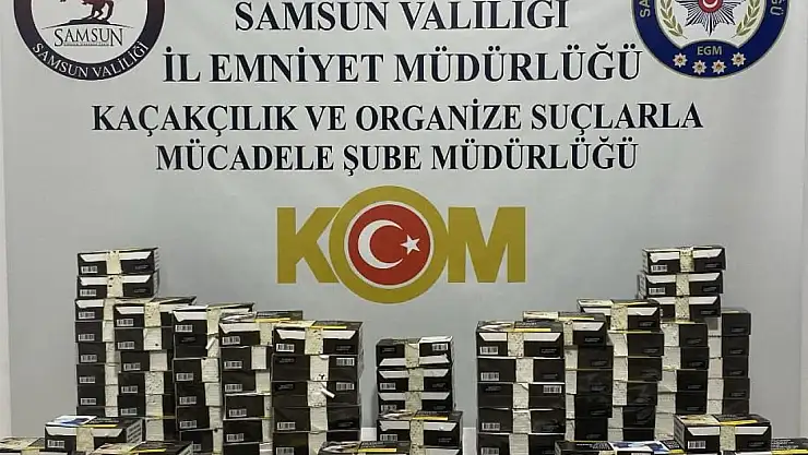 Samsun Polisi Kaçak Makaron Ele Geçirdi