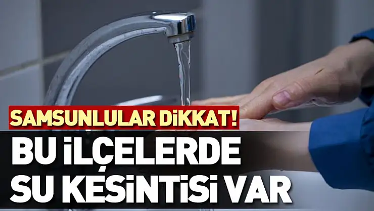 Samsunlular dikkat! Bu ilçelerde su kesintisi var