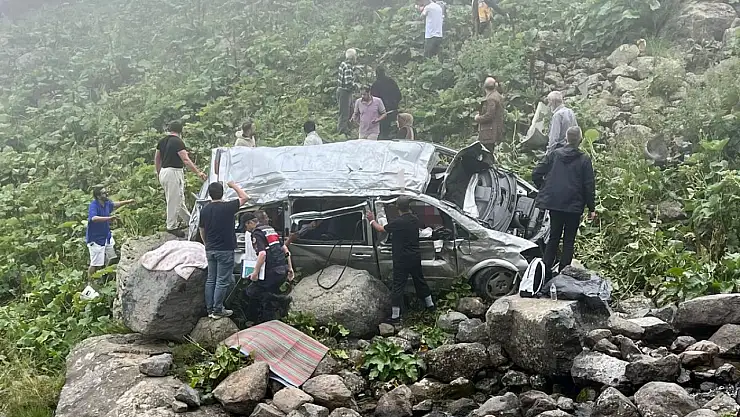 Trabzon'da panelvan uçuruma yuvarlandı