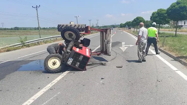 Traktör sürücüsü yaralandı