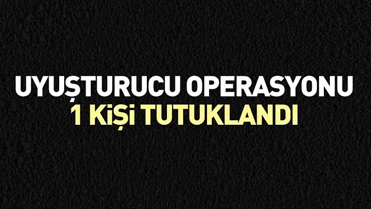 uyuşturucu operasyonu: 1 kişi tutuklandı