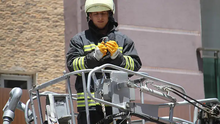 Yaban güvercini itfaiye ekipleri tarafından kurtarıldı