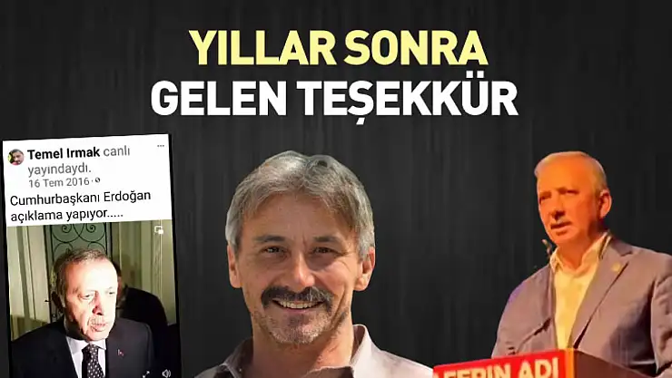 Yıllar sonra gelen teşekkür