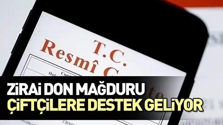 Zirai Don Mağduru Çiftçilere Destek Geliyor