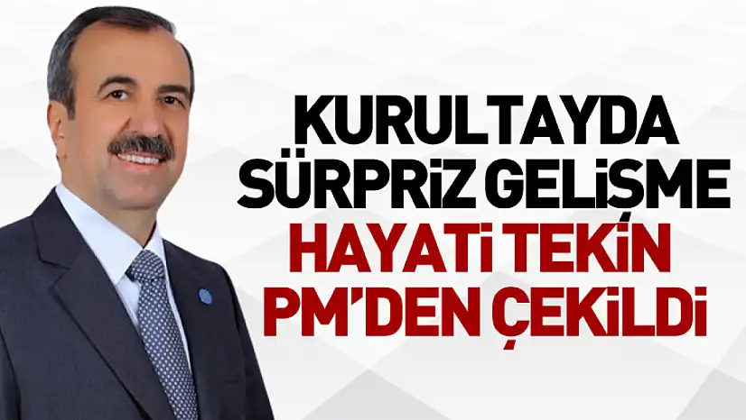 Kurultayda Sürpriz Gelişme Hayati Tekin PM'den Çekildi