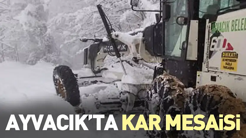 Ayvacık'ta kar mesaisi