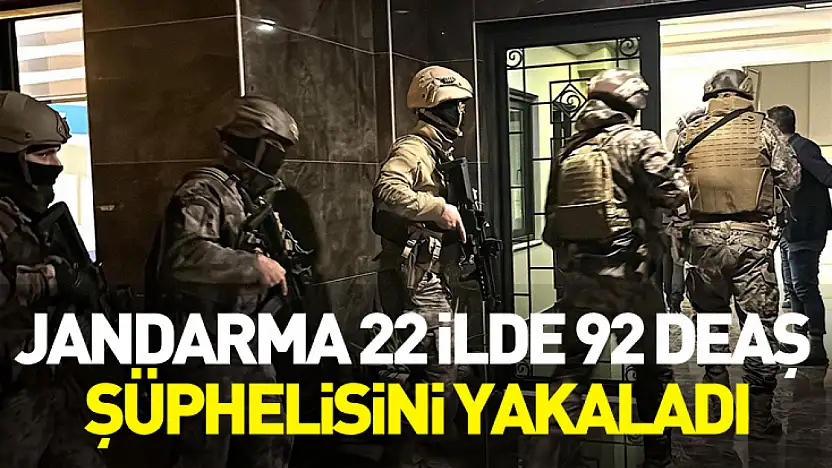 Bakan Yerlikaya: Jandarma 22 İlde 92 DEAŞ Şüphelisini Yakaladı