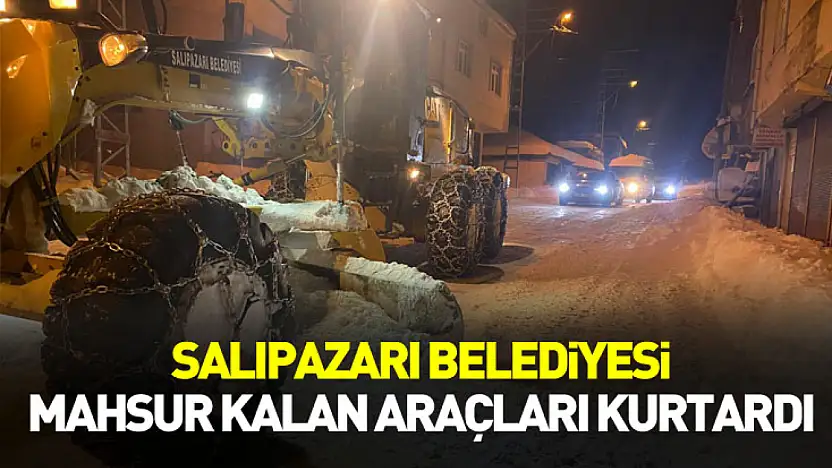 Salıpazarı Belediyesi mahsur kalan araçları kurtardı