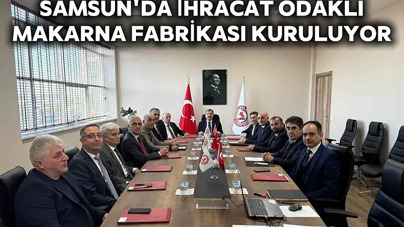 Samsun'da ihracat odaklı makarna fabrikası kuruluyor