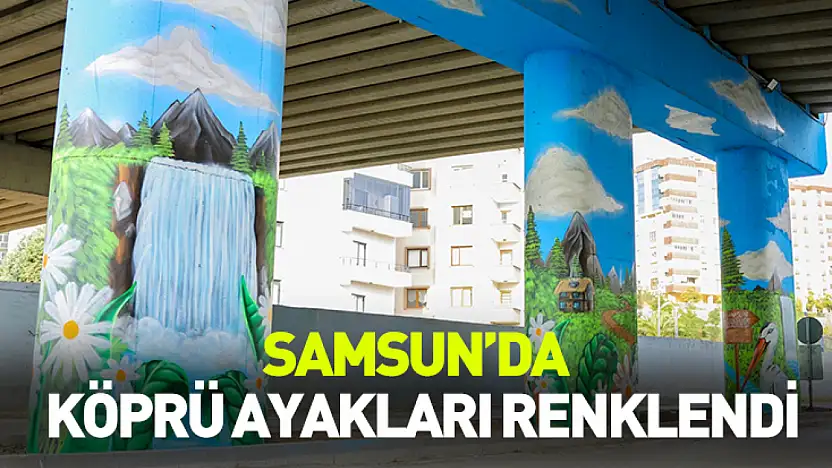 Samsun'da köprü ayakları renklendi