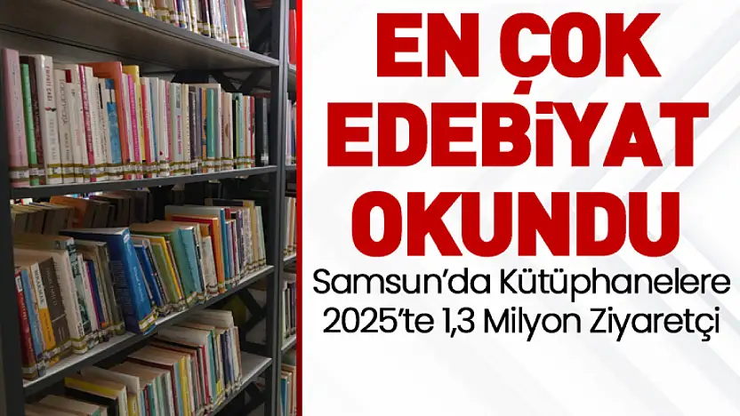 Samsun'da Kütüphanelere 2025'te 1,3 Milyon Ziyaretçi: En Çok Edebiyat Okundu