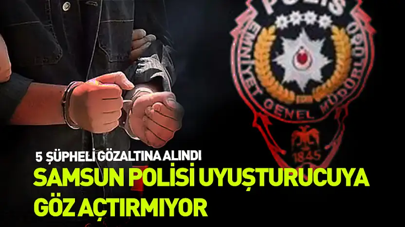 Samsun'da narkotik operasyonu: 5 şüpheli gözaltında