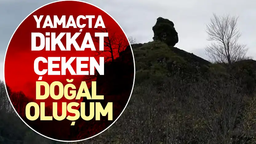 Samsun'da Yamaçta Dikkat Çeken Doğal Oluşum