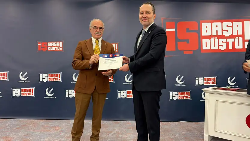 Yeniden Refah Partisi'nden Samsun'a Teşekkür Belgesi