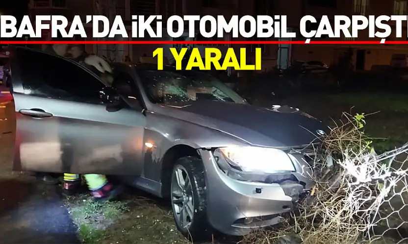 Bafra'da İki Otomobil Çarpıştı: 1 Yaralı