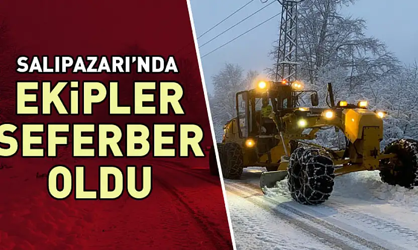 Salıpazarı'nda  karla mücadele