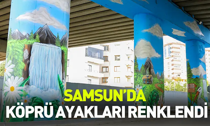 Samsun'da köprü ayakları renklendi