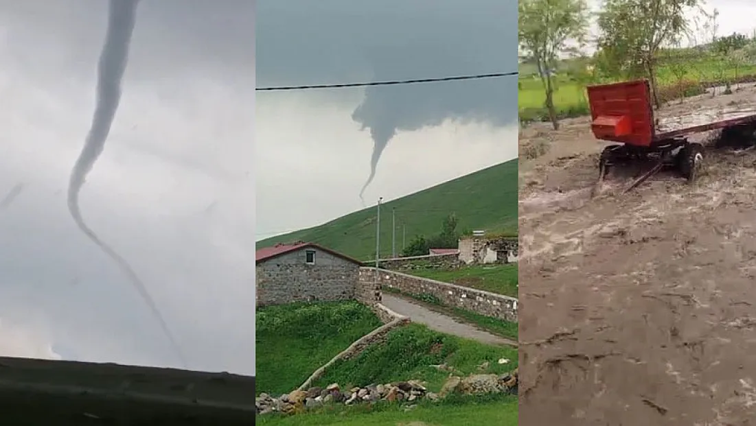 Kars’ta sel ve hortum paniği: Evleri su bastı, hortum kameraya yansıdı