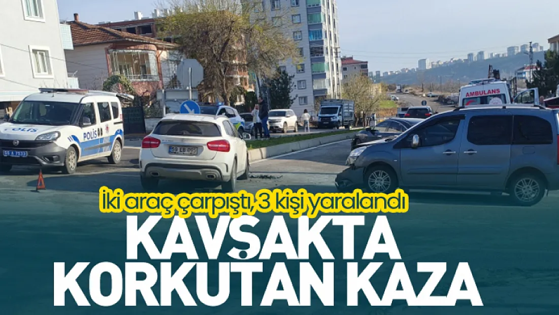 İki araç çarpıştı, 3 kişi yaralandı