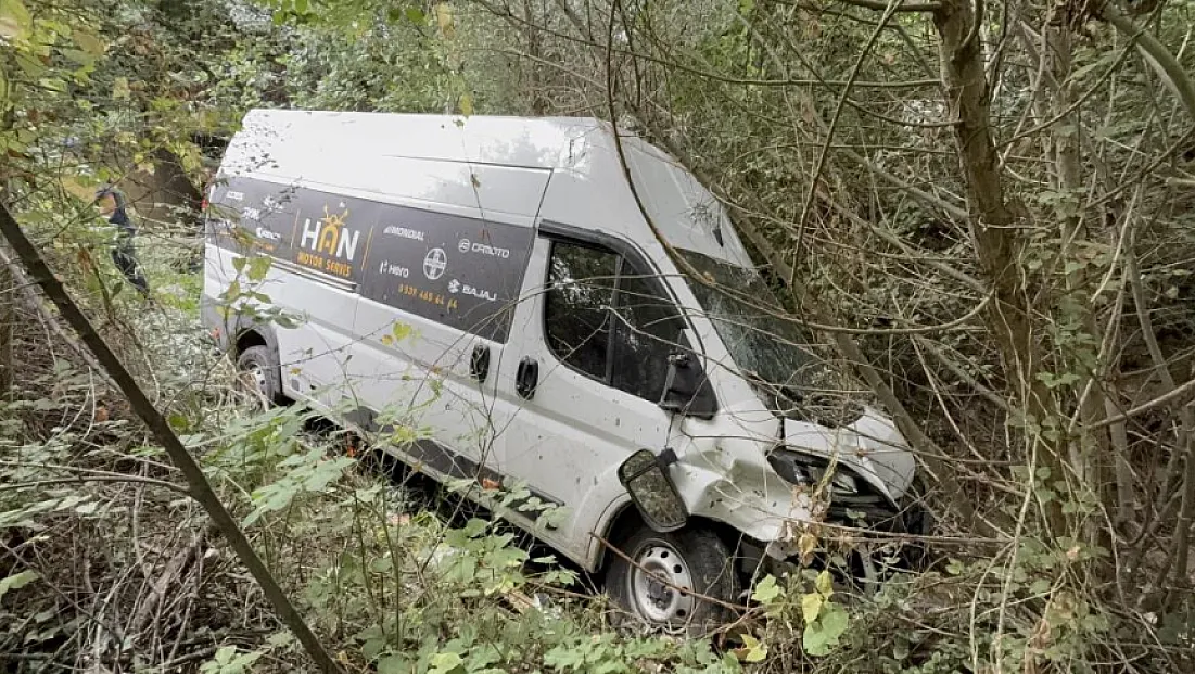 Samsun'da minibüs şarampole yuvarlandı 2 yaralı