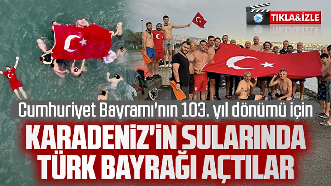 Samsun'da yüzücülerden Karadeniz'de 29 Ekim Cumhuriyet Bayramı kutlaması