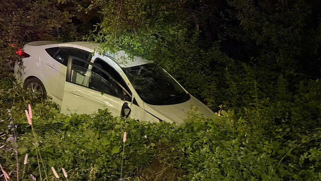 Samsun'da otomobil hendeğe devrildi:  2 yaralı