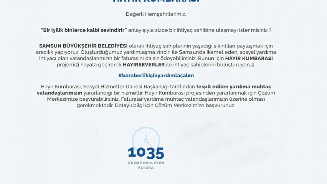 'Hayır Kumbarası' projesi