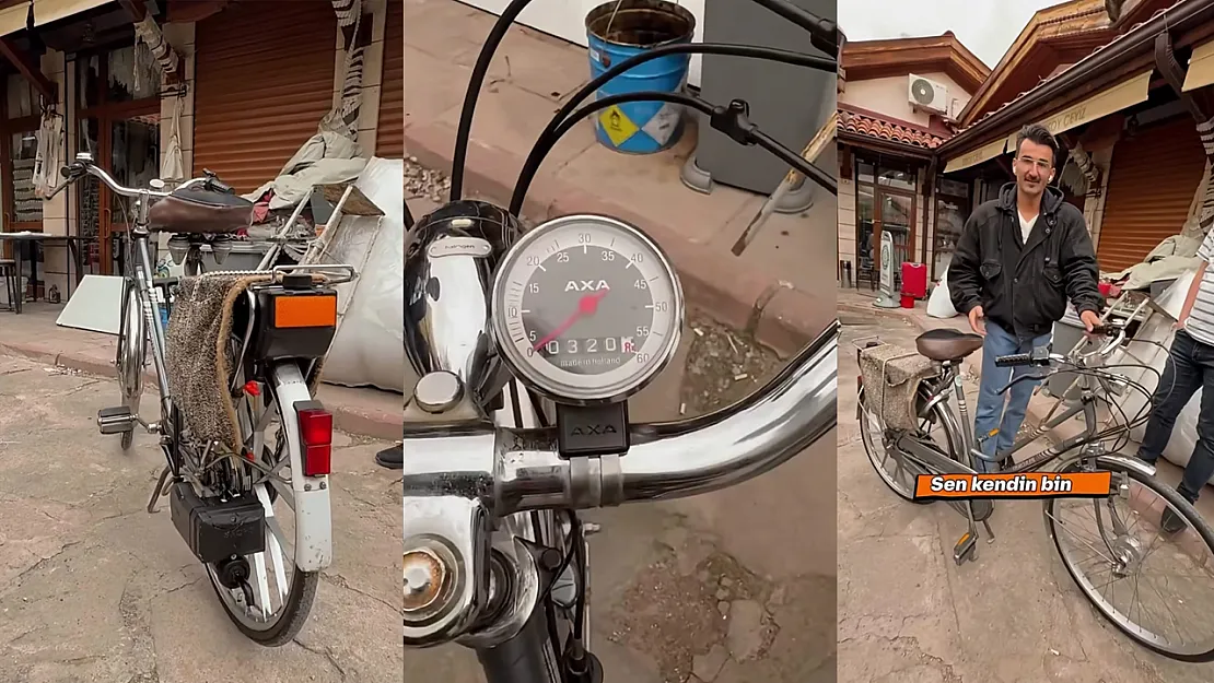 Konya'da ilginç motorlu bisiklet görenlerin dikkatini çekti
