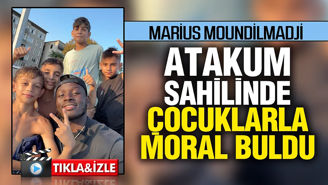Sakatlanan Marius Mouandilmadji, Atakum sahilinde çocuklarla vakit geçirdi