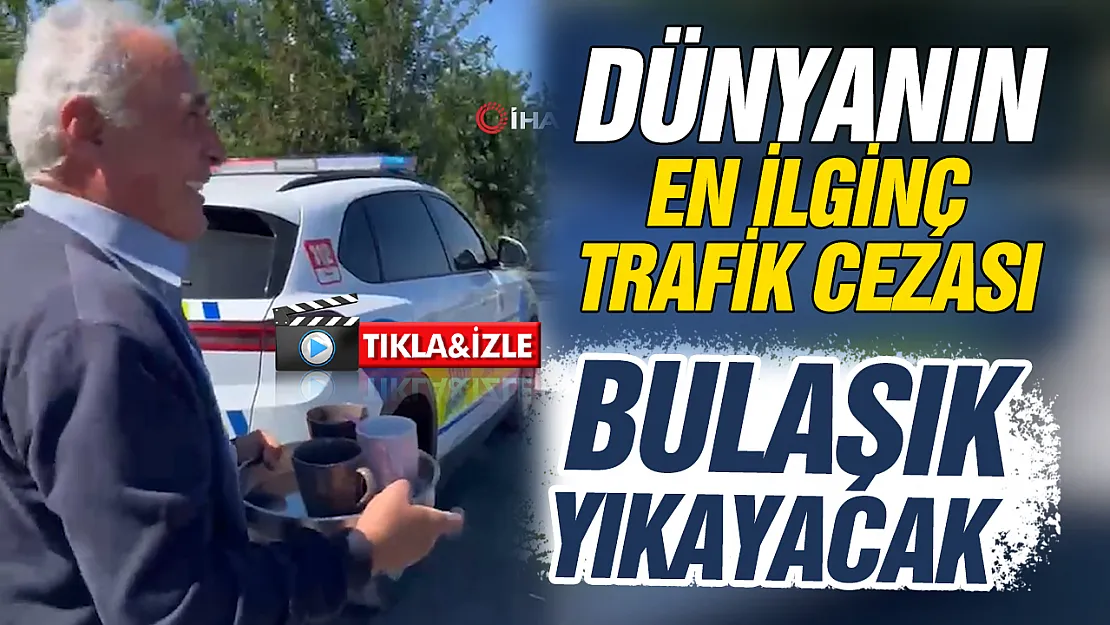 Trafik polisinden bulaşık yıkama cezası