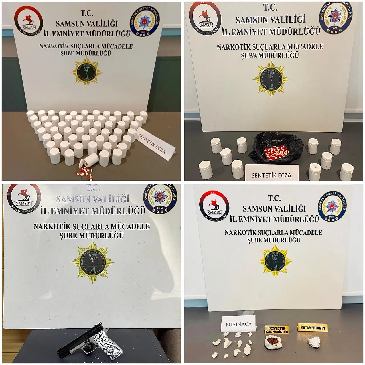 Samsun'da uyuşturucu operasyonunda binlerce sentetik ecza hapı ele geçirildi