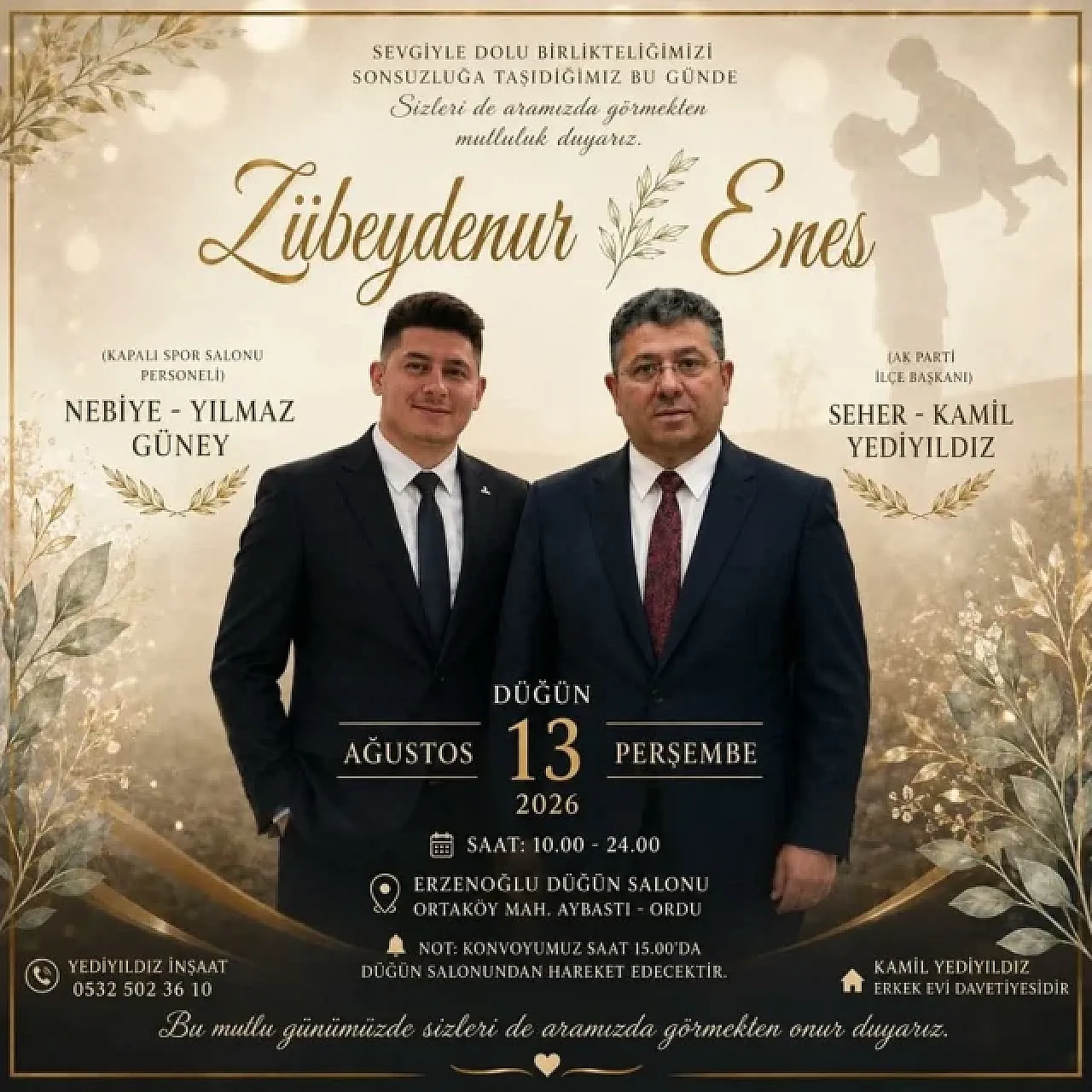 AK Partili başkanın bastırdığı düğün davetiyesi olay oldu