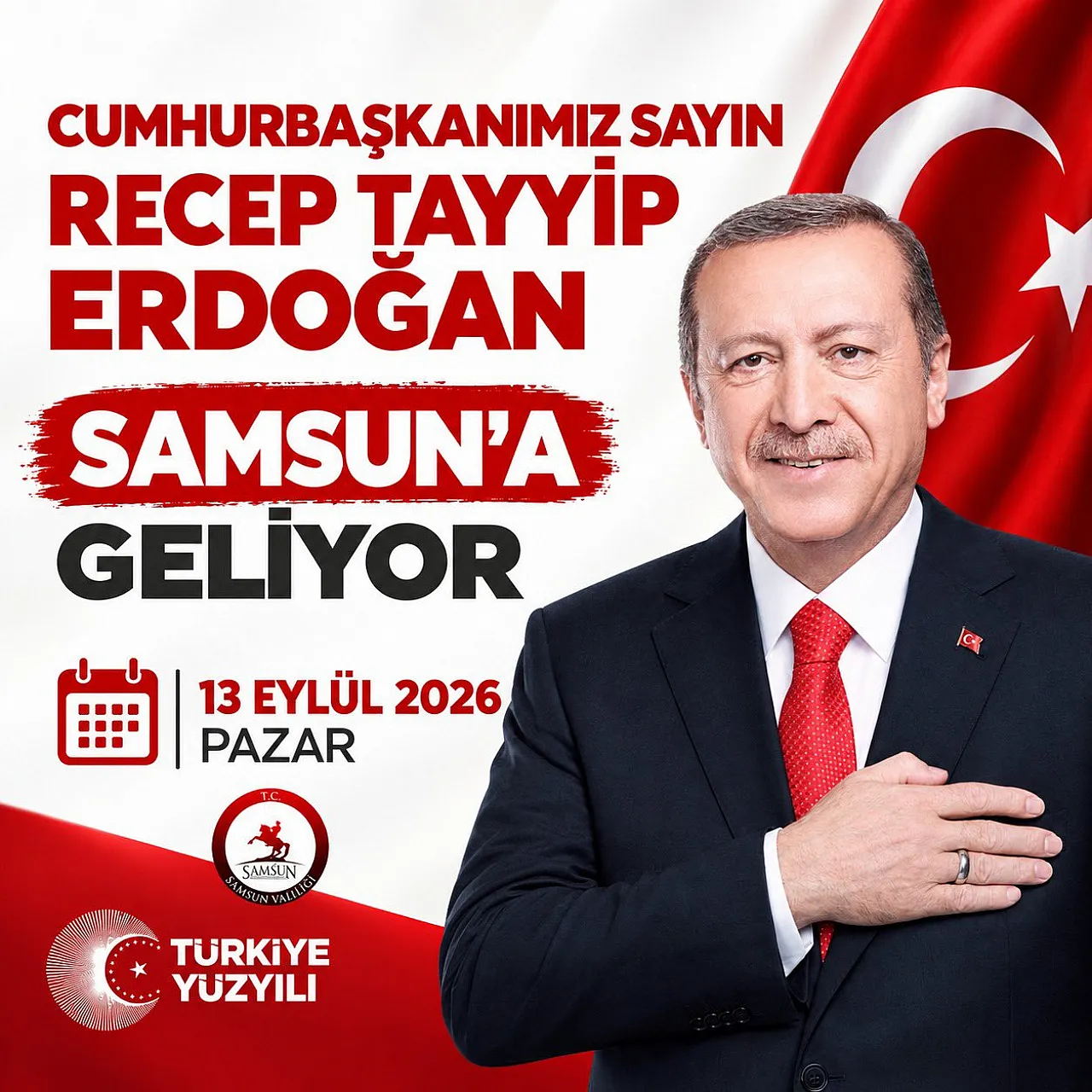 Cumhurbaşkanı Erdoğan 13 Eylül'de Samsun'a geliyor
