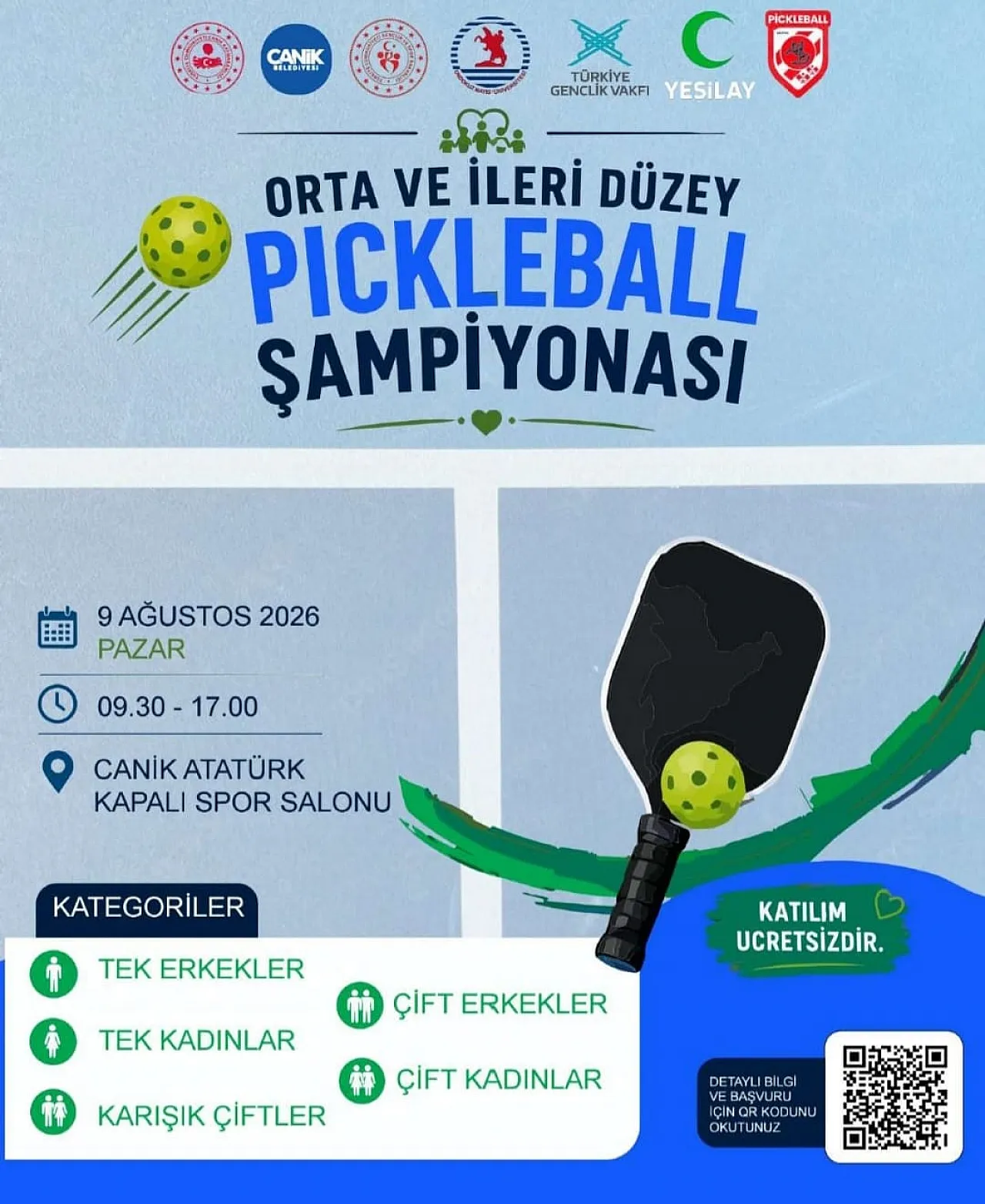 Samsun Pickleball Şampiyonası için geri sayım başladı